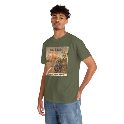 Camiseta vintage con foto de carretera del Parque Nacional Big Bend | Paisaje desértico de Texas