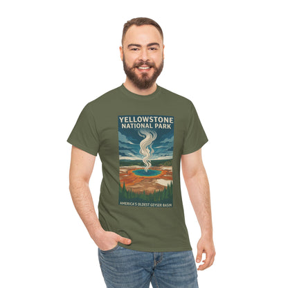 Camiseta con póster de géiser del Parque Nacional de Yellowstone | Camiseta de viaje a parques nacionales