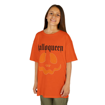 halloqueen pumpkin face Kids Tee | Halloween kids shirt
