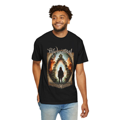 Camiseta con diseño de portal y silueta de la melodía de metamorfosis de Midnattsol | Camiseta con arte de banda de folk metal gótico