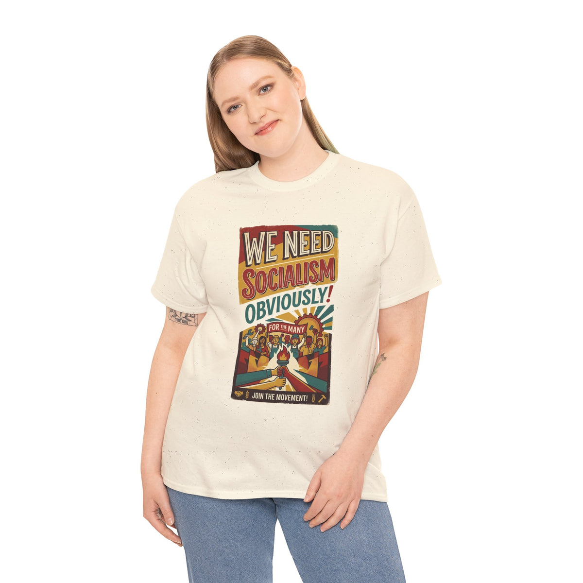 We Need Socialism Obviously poster T-Shirt | Political Propaganda Tee