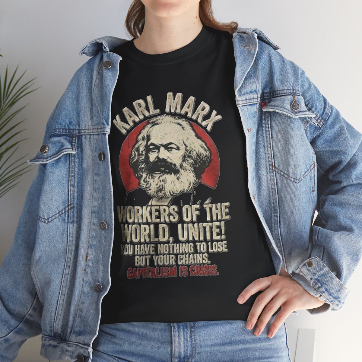 T-shirt avec portrait de Karl Marx et inscription « Prolétaires de tous les pays, unissez-vous » | T-shirt politique