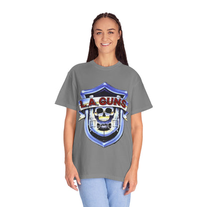 L.A Guns Skull Shield T-shirt | Hard Rock Band Logo Tee
