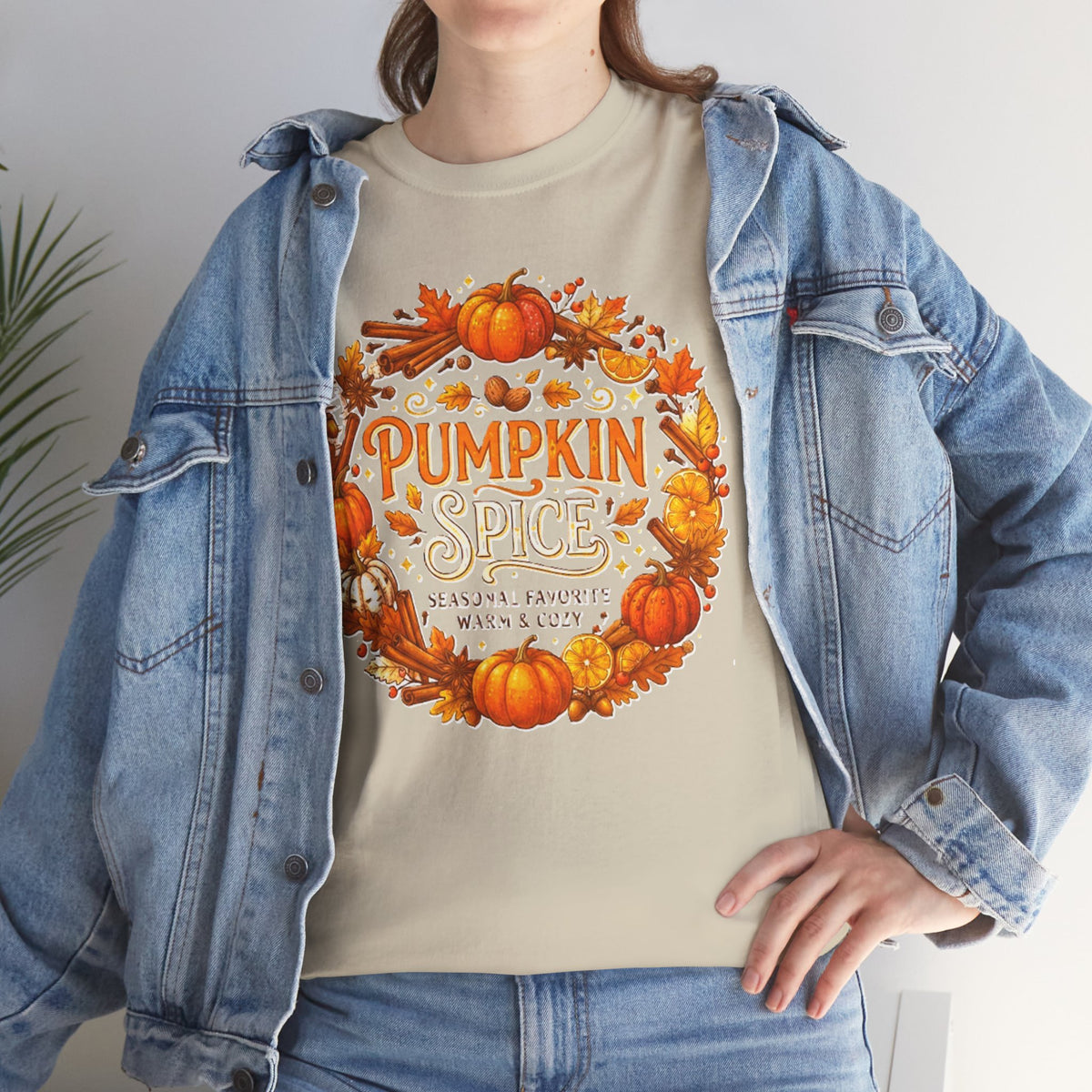Pumpkin Spice Wreath Tee | Fall Pumpkin Autumn Leaves Shirt