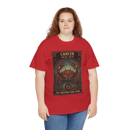 Camiseta con ilustración del cangrejo del zodiaco Cáncer | Diseño de póster de astrología para Halloween