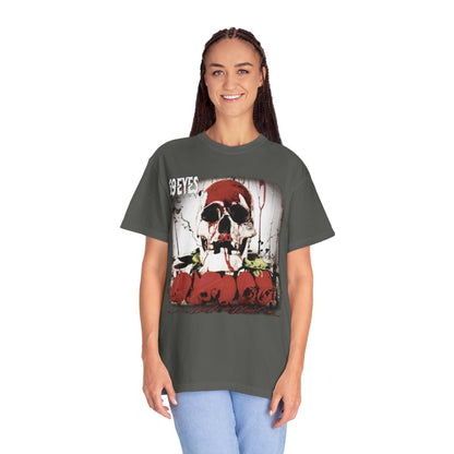 Camiseta The 69 Eyes Back In Blood con calavera y rosas | Camiseta gráfica de banda finlandesa de rock y metal gótico