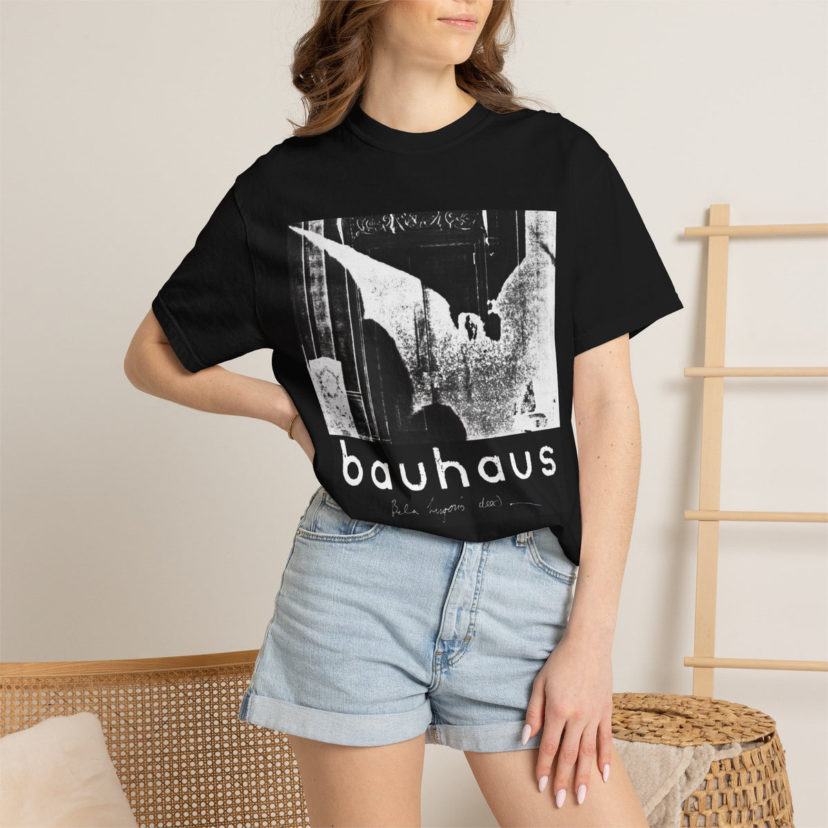 Camiseta gráfica del murciélago de Bauhaus | Camiseta con arte de banda gótica