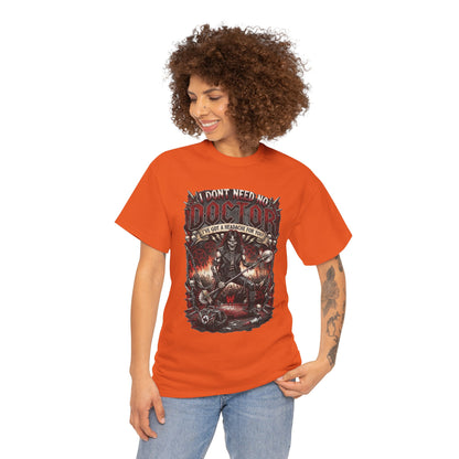 T-shirt illustration I Don't Need No Doctor | Thème médical horreur gothique