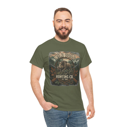 T-shirt Wild Boar Hunting Co. | Tee-shirt vintage à motif chasse en plein air
