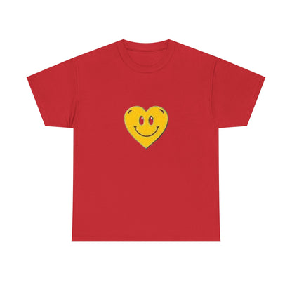 Yellow Smiley Heart Tee | Cute Happy Face Shirt, Retro Emojis
