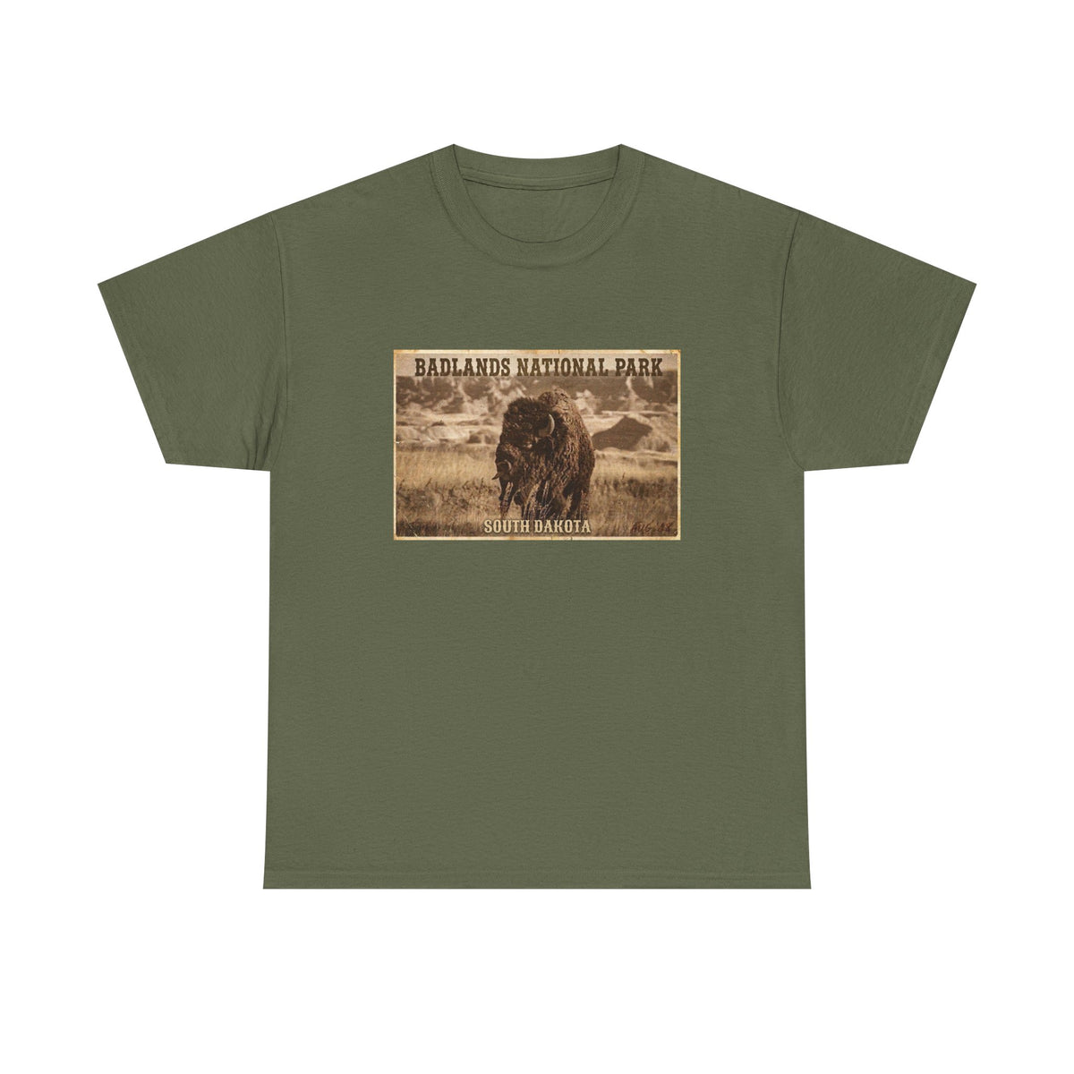 Badlands National Park Bison Tee | South Dakota Vintage Poster Shirt