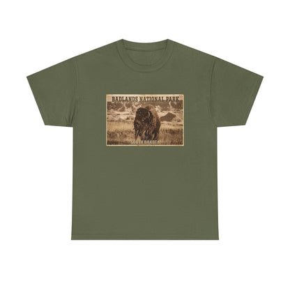 Badlands National Park Bison Tee | South Dakota Vintage Poster Shirt
