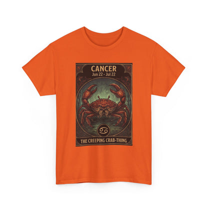 Camiseta con ilustración del cangrejo del zodiaco Cáncer | Diseño de póster de astrología para Halloween