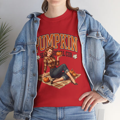 Pumpkin Seasonal Pinup Tee | Fall Pumpkin Patch Retro Graphic