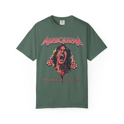 T-shirt Airbourne Breakin' Outta Hell Screaming Face | T-shirt graphique de groupe de rock