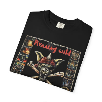 Camiseta de Running Wild con diseño de calavera y tibias cruzadas | Diseño del tour Prey to Pirates