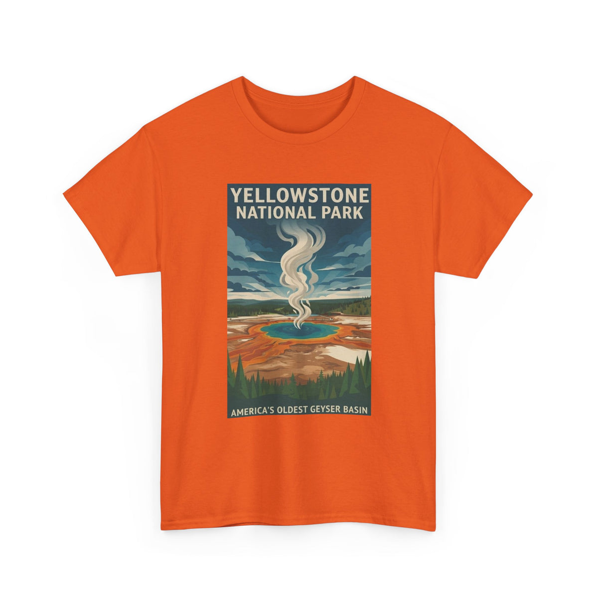 Camiseta con póster de géiser del Parque Nacional de Yellowstone | Camiseta de viaje a parques nacionales