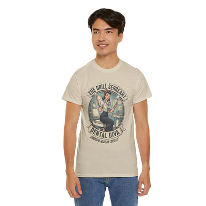 Drill Sergeant Dental Diva T-Shirt | Retro Pinup Dentist Graphic