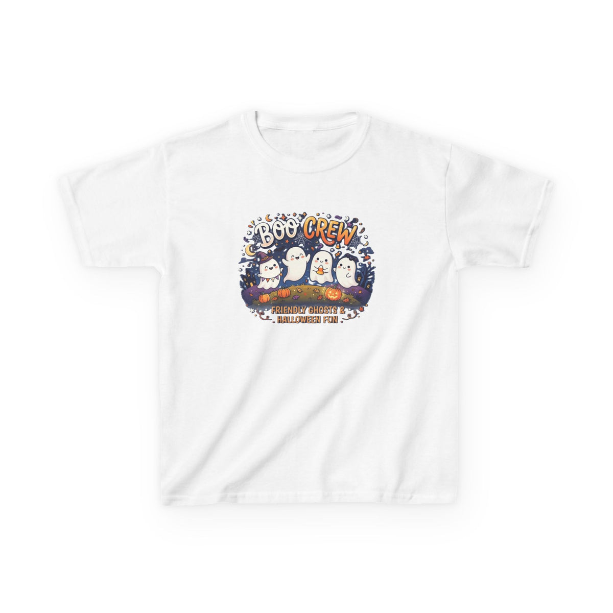Boo Crew Ghosts Kids Tee | Halloween Pumpkin Patch Illustration