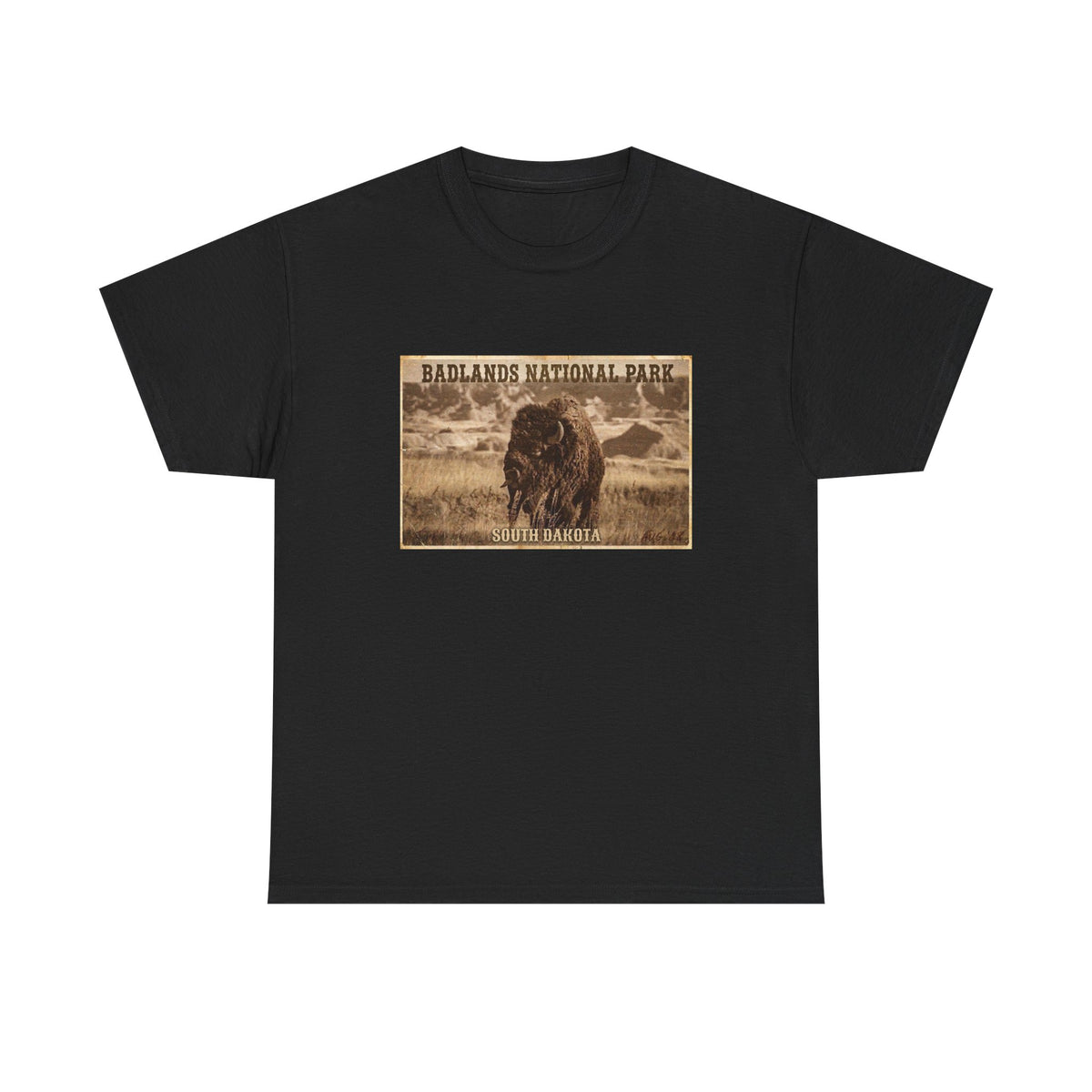 Badlands National Park Bison Tee | South Dakota Vintage Poster Shirt