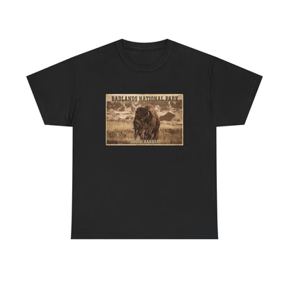 Badlands National Park Bison Tee | South Dakota Vintage Poster Shirt