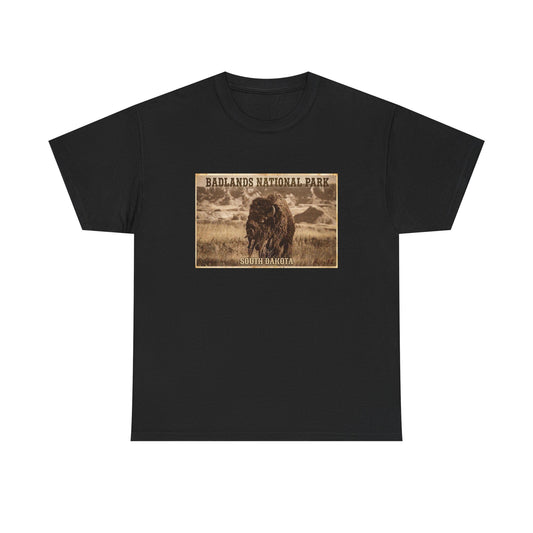 Badlands National Park Bison Tee | South Dakota Vintage Poster Shirt