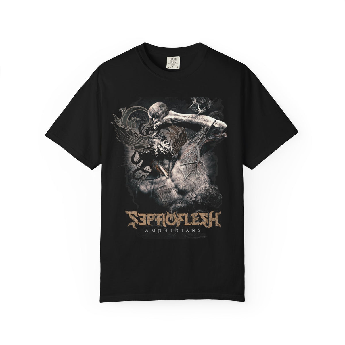 Camiseta con diseño Amphibians de Septic Flesh | Camiseta gráfica de banda de metal griega