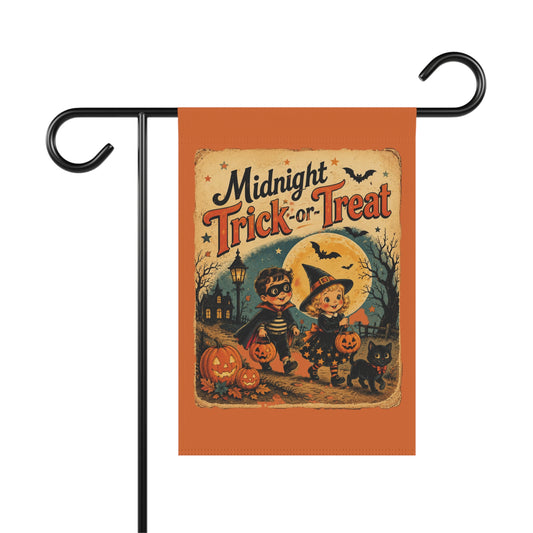 Midnight Trick-or-Treat Garden Banner | Halloween yard flag