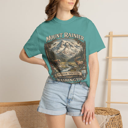 Camiseta del Monte Rainier, playera Comfort Colors de la naturaleza de Washington