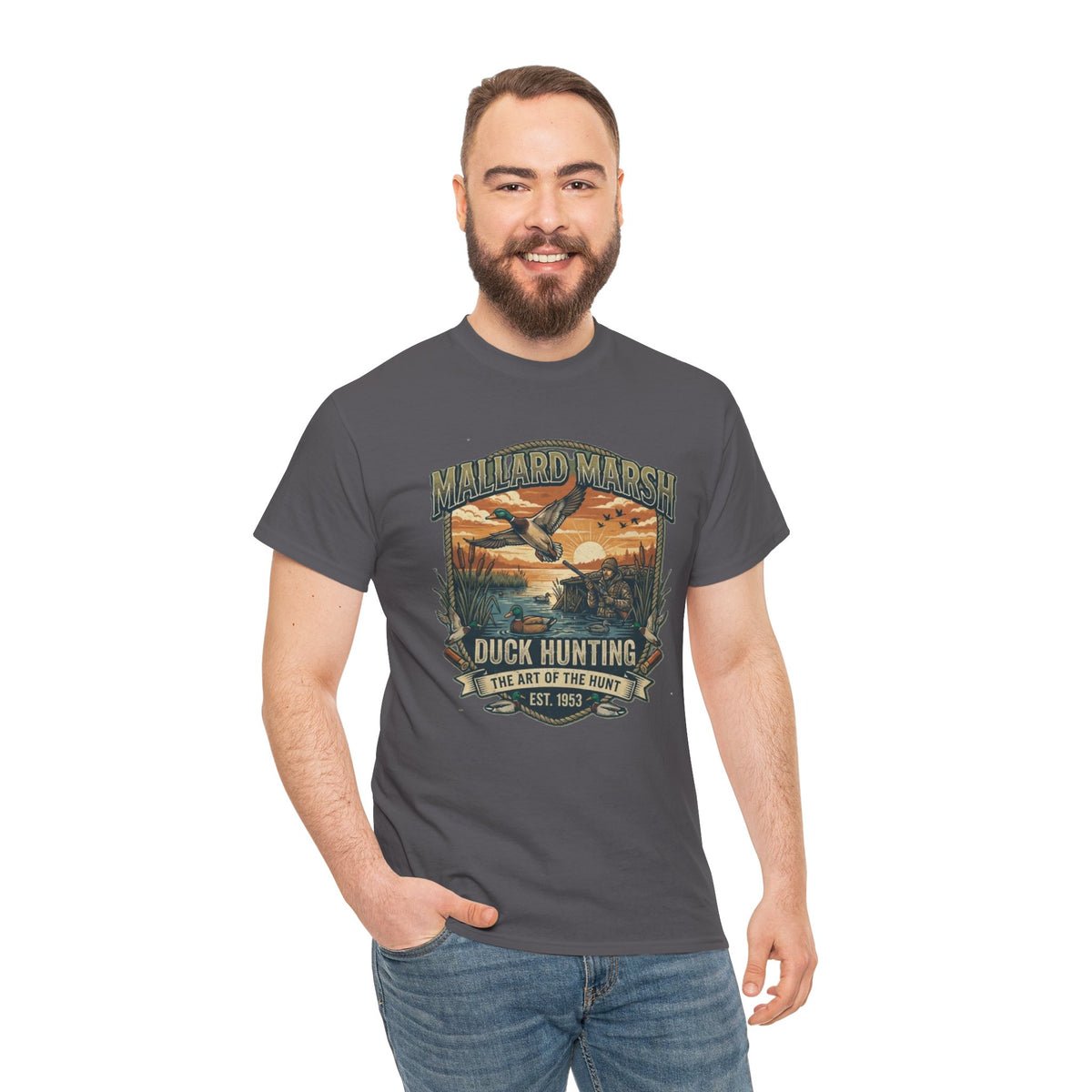 Mallard Marsh Duck Hunting Tee | Vintage Waterfowl Design
