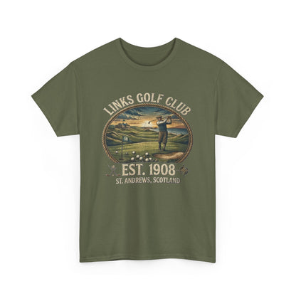 T-shirt illustration golfeur vintage Links Golf Club | EST. 1908 St. Andrews Écosse