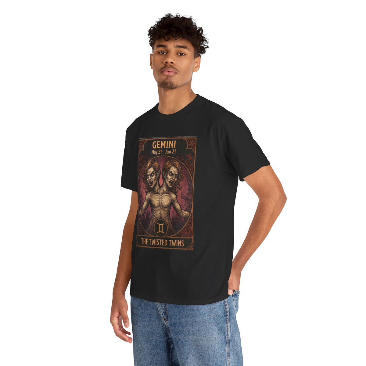 Camiseta Géminis Las Gemelas Retorcidas | Ilustración de Terror del Zodiaco Astrológico de Halloween