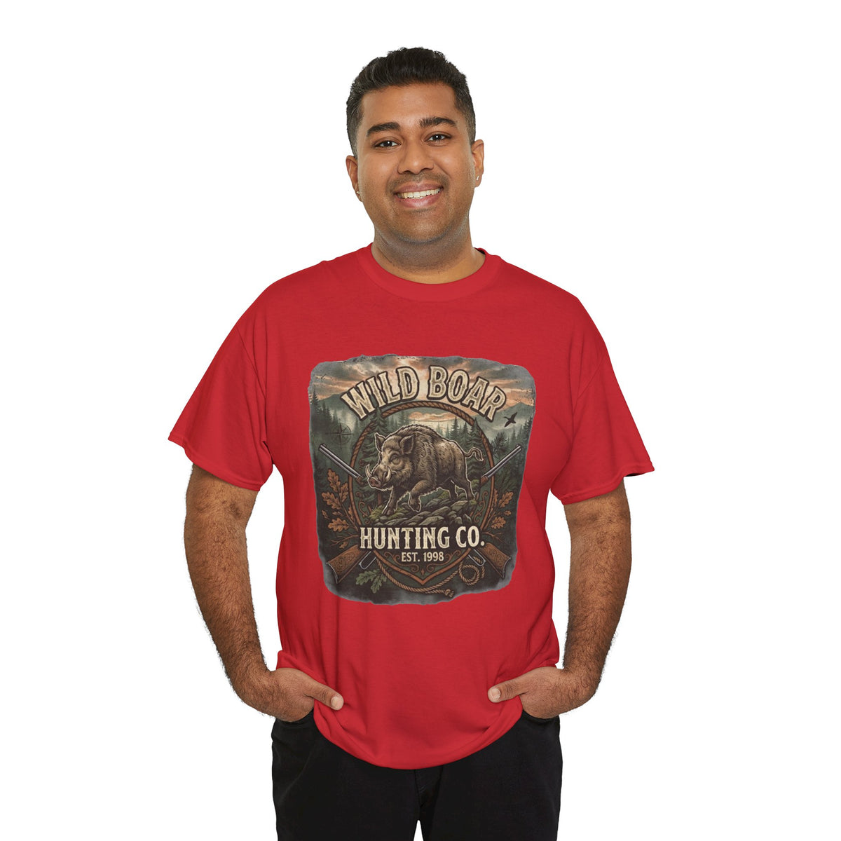 T-shirt Wild Boar Hunting Co. | Tee-shirt vintage à motif chasse en plein air