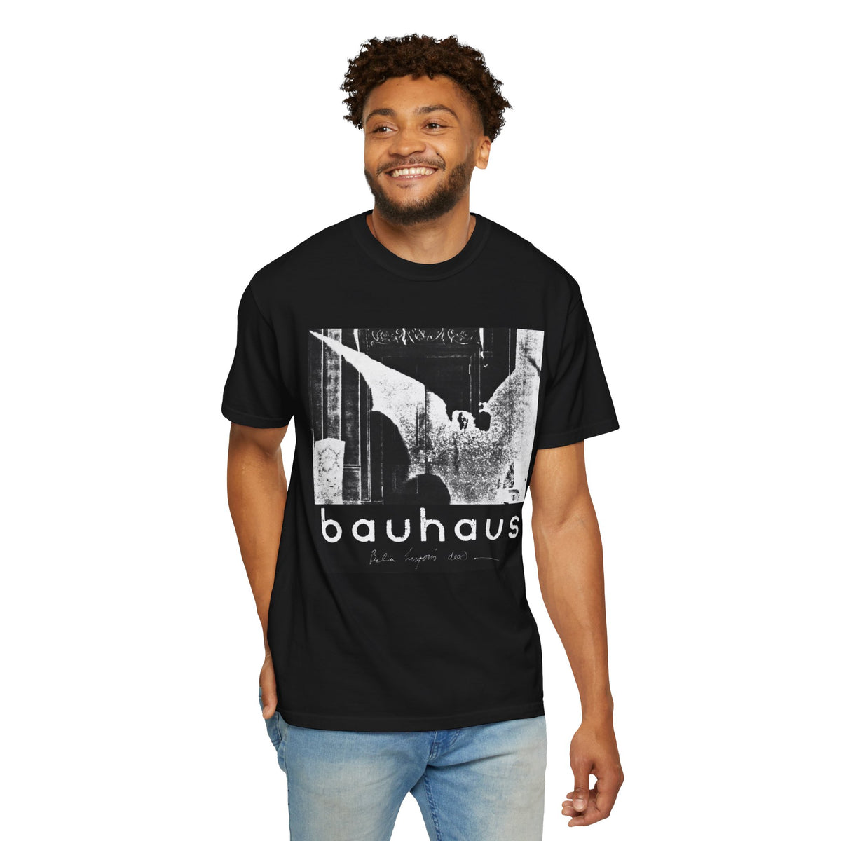 Camiseta gráfica del murciélago de Bauhaus | Camiseta con arte de banda gótica