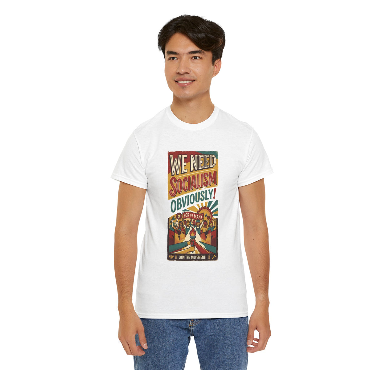We Need Socialism Obviously poster T-Shirt | Political Propaganda Tee