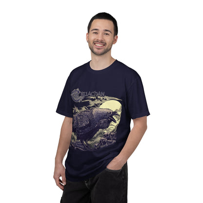 T-shirt avec illustration du corbeau de Cruachan | Folk Metal, illustration de corbeau celte, scène de ciel nocturne