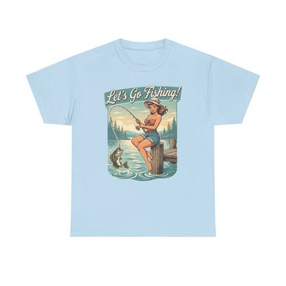Let's Go Fishing Vintage Angler Graphic T-Shirt