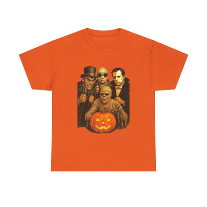 T-shirt Monstres classiques de l'horreur avec lanterne Jack-O'-Lantern | T-shirt équipe des monstres d'Halloween