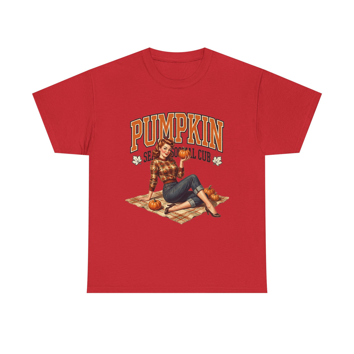 Pumpkin Seasonal Pinup Tee | Fall Pumpkin Patch Retro Graphic