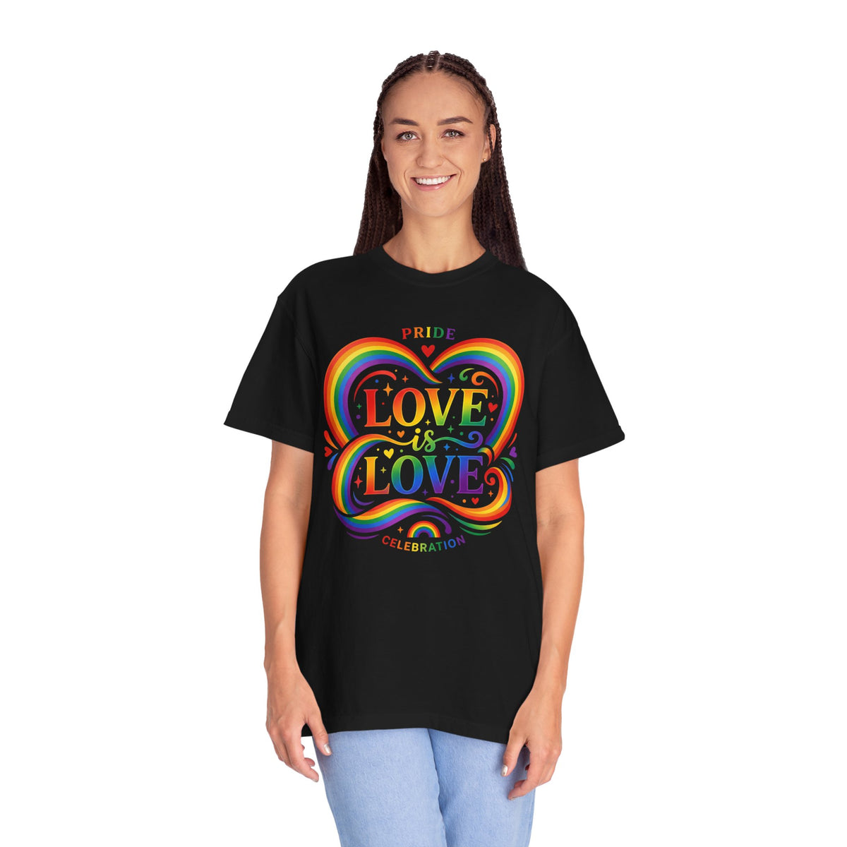 T-shirt Cœur Pride Love is Love | Célébration arc-en-ciel