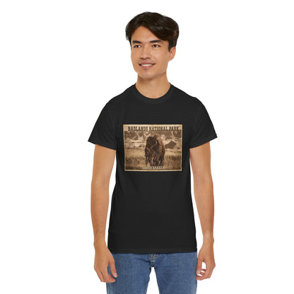 Badlands National Park Bison Tee | South Dakota Vintage Poster Shirt