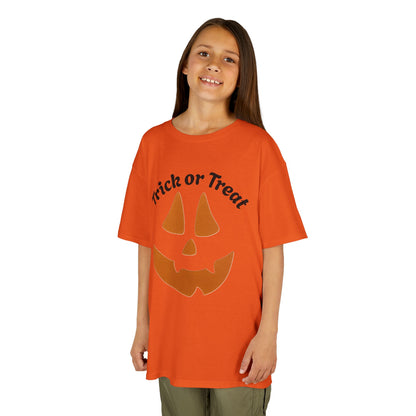Trick or Treat Jack-o'-Lantern Kids Tee | Halloween Pumpkin Face