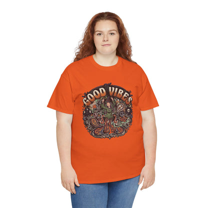 Good Vibes Halloween Tee | Psychedelic Floral Illustration