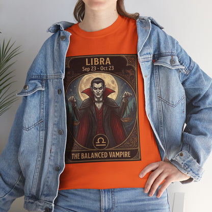 Camiseta de Libra, el vampiro equilibrado | Halloween Astrología Zodíaco Vampiro