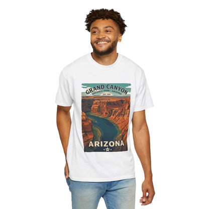 T-shirt style affiche Grand Canyon Arizona | T-shirt canyon et rivière panoramique