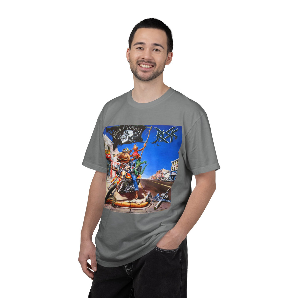 RISK Hell's Animals Album Cover T-Shirt | German Thrash Metal Band Art