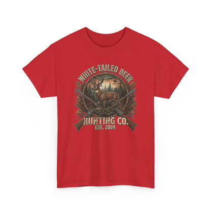 White-Tailed Deer Hunting Co T-Shirt | Deer Rifle Forest Vintage Badge