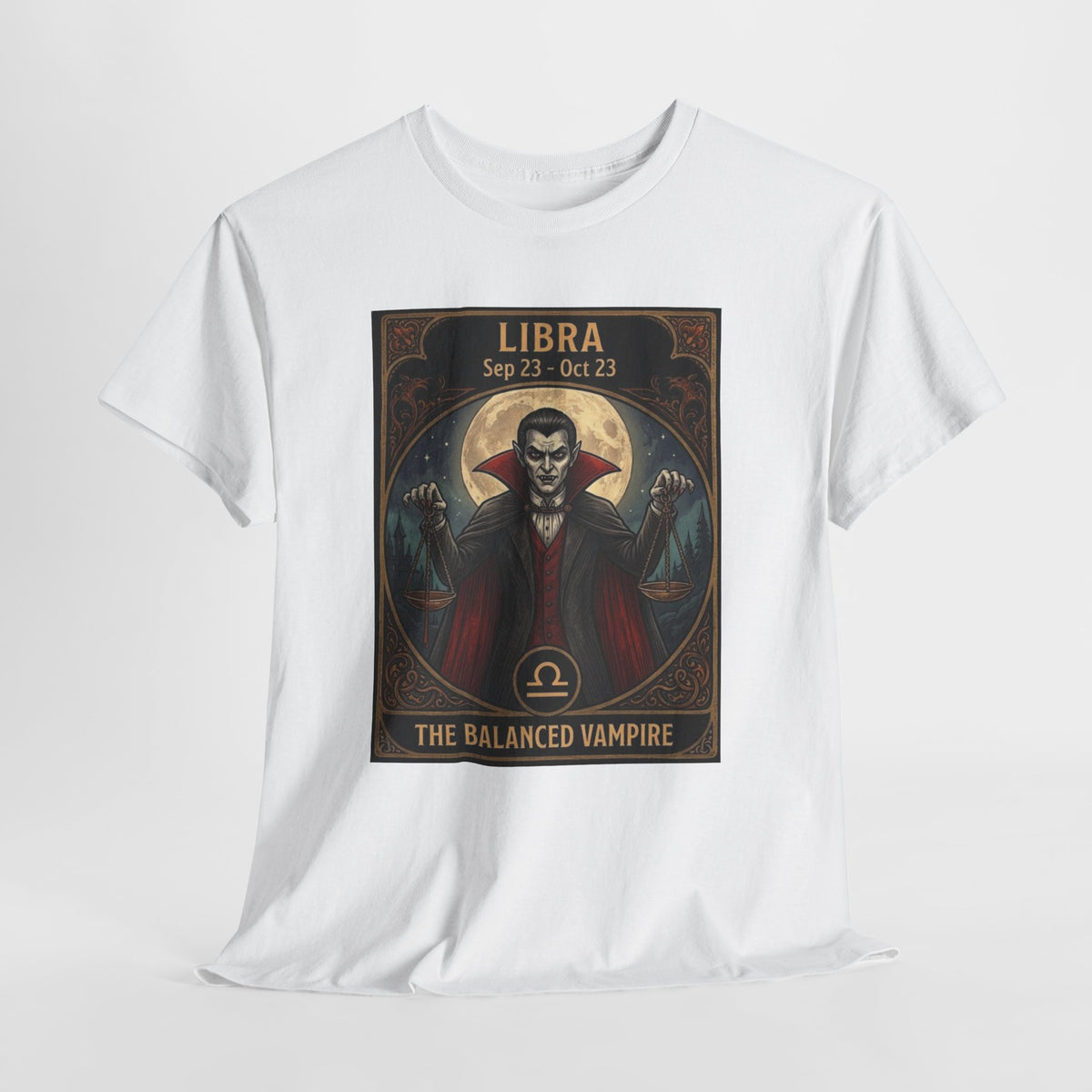 Camiseta de Libra, el vampiro equilibrado | Halloween Astrología Zodíaco Vampiro