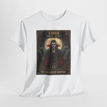Camiseta de Libra, el vampiro equilibrado | Halloween Astrología Zodíaco Vampiro