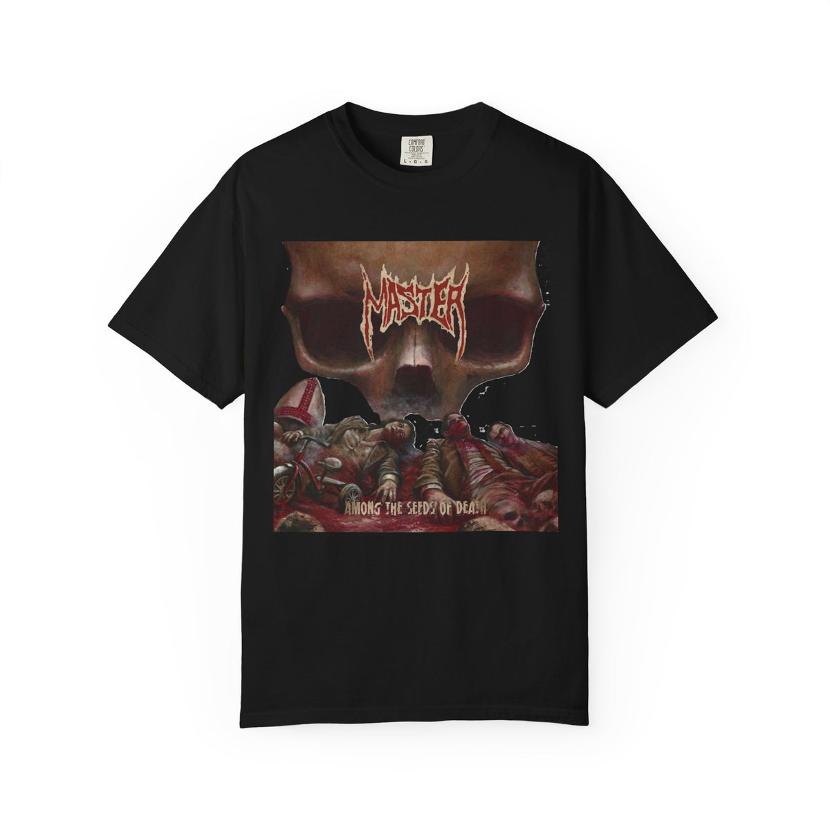 Camiseta gráfica del álbum "Master Among The Seeds of Death" | Camiseta de banda de death metal estadounidense
